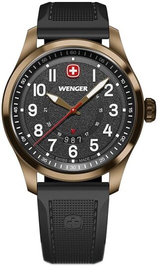 Wenger Herreklokke 01.0541.125 Terragraph Sort/Gummi Ø43 mm Wenger Herreklokke 01.0541.125 Terragraph Sort/Gummi Ø43 mm