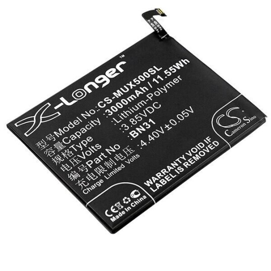 Xiaomi S2 Dual SIM TD-LTE batteri (3000 mAh 3.85 V, Sort)