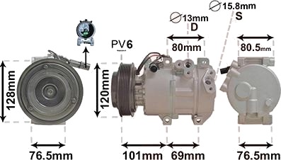 AC-kompressor VAN WEZEL 8301K703