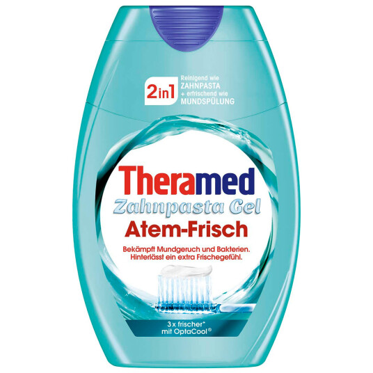 Theramed 2in1 Tannkrem Gel Atem Frisch Theramed 2in1 Tannkrem Gel Atem Frisch