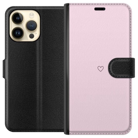 Lommeboketui til Apple iPhone 14 Pro Max med Hjerte motiv