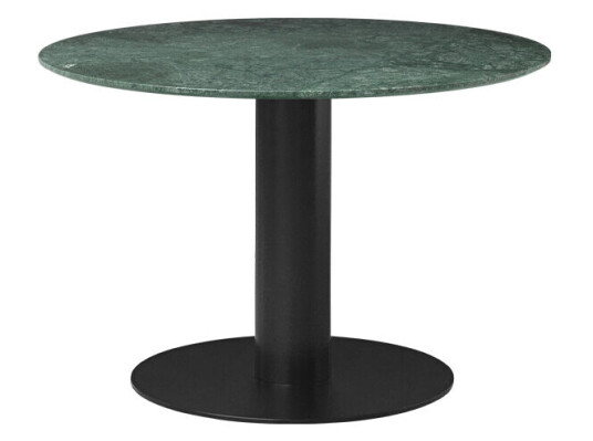 Gubi 2.0 spisebord marble green, Ø 110, sort stativ