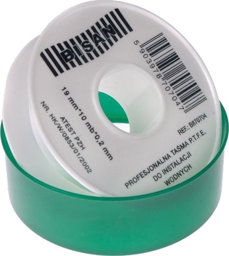 Bisan Profesjonell Ptfe Tape Bisan B870704 0,20 Mm / 19 Mm / 10 M Grønn