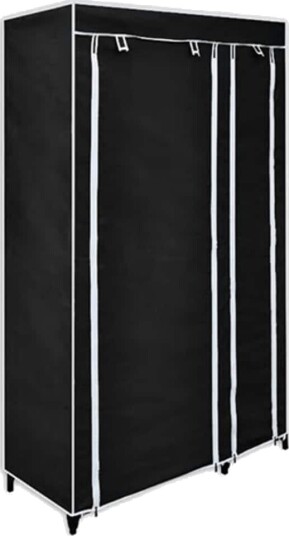 vidaXL Sammenleggbar garderobe svart 110 x 45 x 175 cm