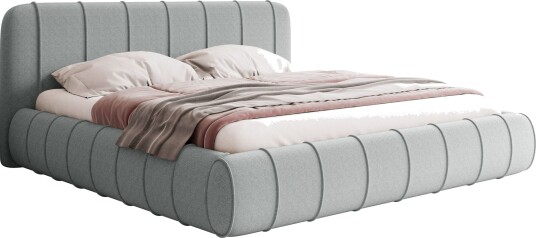 Calrosin Sengeramme 200x200 cm med Oppbevaring Lys grå