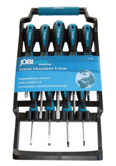 Jobi Ekstra Skrutrekkere 9 Elementer (X1209) Jobi Ekstra Skrutrekkere 9 Elementer (X1209)