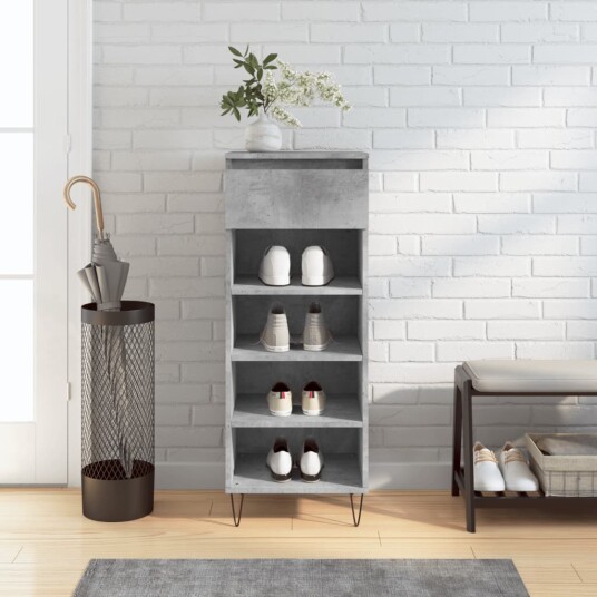 Skoskap betonggrå 40x36x105 cm konstruert tre 8721012115033