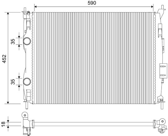 Radiator, motorkjøling VALEO 701904