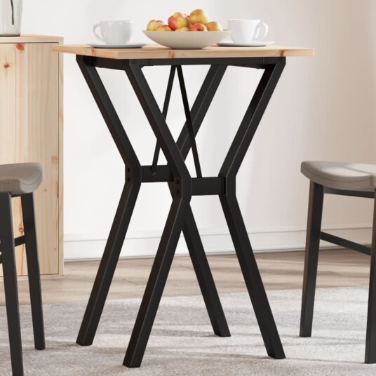 Spisebord Y-ramme 50x50x75 cm heltre furu og støpejern 3282713 Spisebord Y-ramme 50x50x75 cm heltre furu og støpejern 3282713