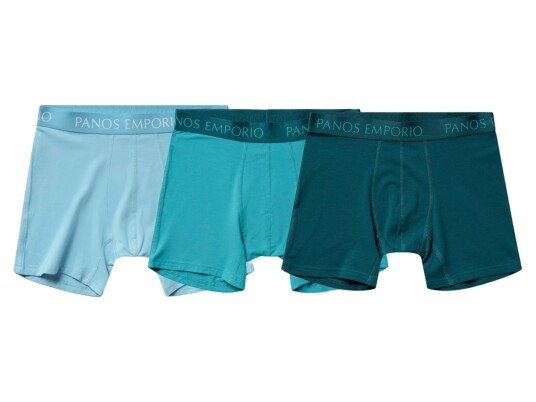 Panos Emporio 3pk Base Bamboo Boxer Water/lake Blue/lagoon Medium