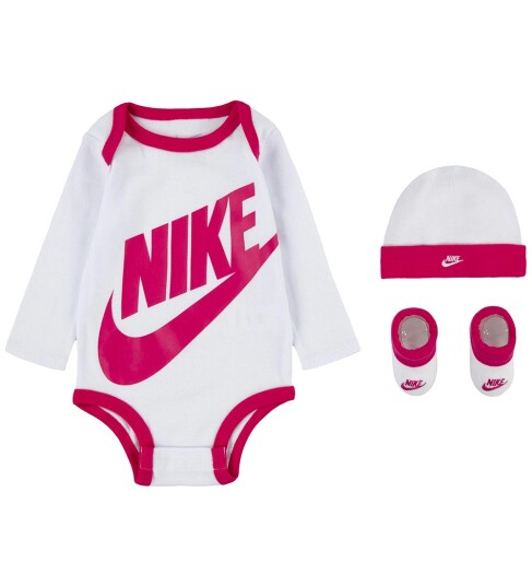 Nike C1-Bodysuit+Hat+Bootie Pink 50-68