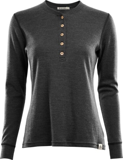 Aclima Women's WarmWool Granddad Shirt S, Marengo