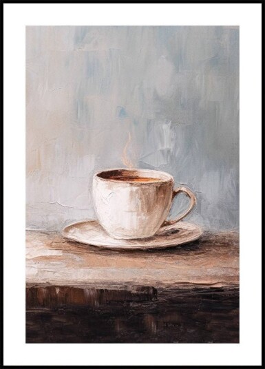 Neutral Coffee Art Moody Kitchen Plakat Plakat / 70x100cm