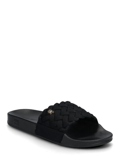 Tommy Hilfiger Th Braided Pool Slide Black 37