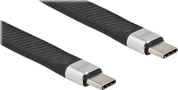 Delock Usb-Kabel Usb-C Hann Til Usb-C Hann Usb 3.2 Gen 2 20 V 5 A 13 Cm Flat Svart