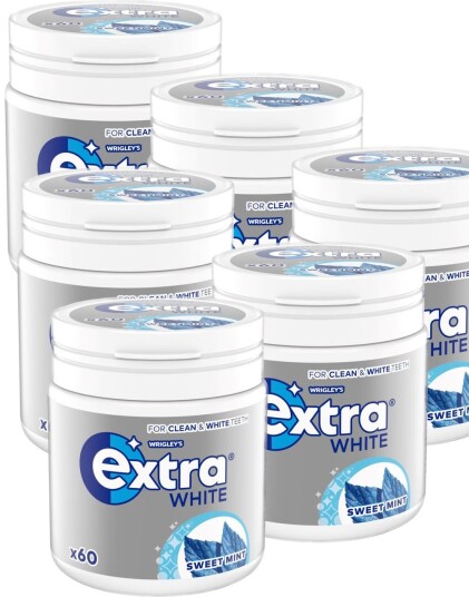 6 stk Store Extra White Sweet Mint Tyggegummi Bokser Hel Eske 504g 6 stk Store Extra White Sweet Mint Tyggegummi Bokser Hel Eske 504g