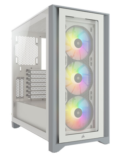 Corsair iCUE 4000X TG - White - Kabinett - Miditower - Hvit Corsair iCUE 4000X TG - White - Kabinett - Miditower - Hvit