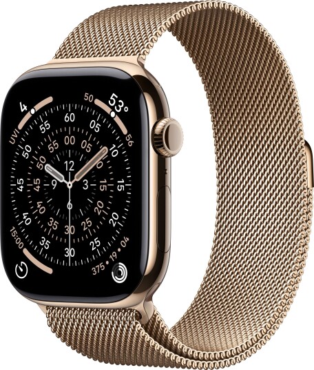 Apple Watch Series 11 GPS + Cellular 46mm Gold Titanium Case with Gold Milanese Loop M/L Apple Watch Series 11 GPS + Cellular 46mm Gold Titanium Case with Gold Milanese Loop M/L
