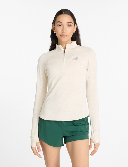 New Balance Athletics Heat Grid 1/2 Zip - Beige - XXL