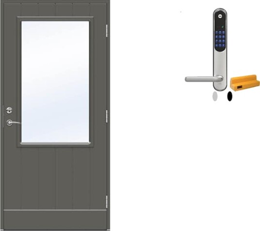Ytterdør Swedoor Advance-Line Vision Lyra med Yale Doorman Classic Home