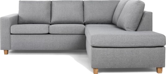 Crazy 3 seters Høyrevendt L formet Sjeselongsofa i Stoff Grå