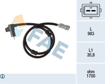 Sensor, ABS FAE 78370