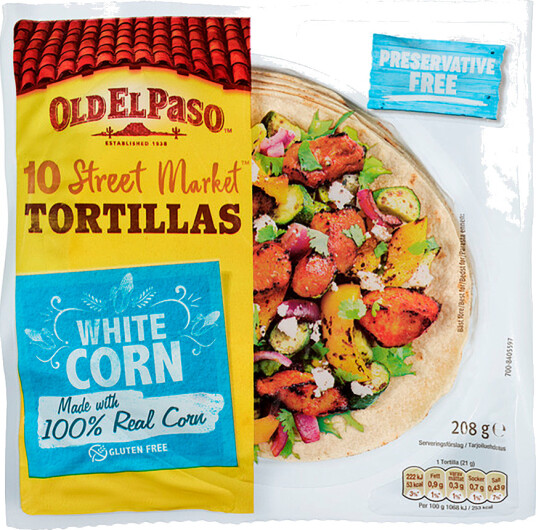 Old El Paso White Corn Mini Tortillas 10 stk Old El Paso White Corn Mini Tortillas 10 stk