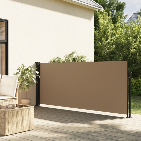 Uttrekkbar sidemarkise gråbrun 120x600 cm 4004499