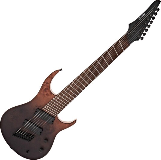 G4M 529 Pro Fanned Fret 8-strengs Elektrisk Gitar Grey Tide Fade