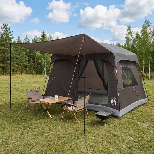 telt Familietelt 8 personers Brun grå Polyester telt Familietelt 8 personers Brun grå Polyester