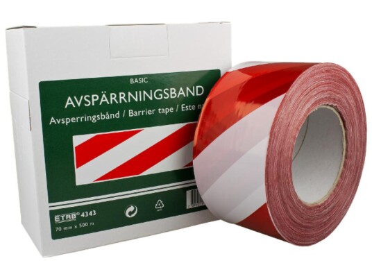 Luna Sperrebånd 70mmx500m Rød/hvit Luna Sperrebånd 70mmx500m Rød/hvit