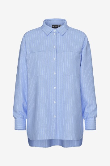 Pieces Skjorte pcMelia LS Loose Shirt Blå