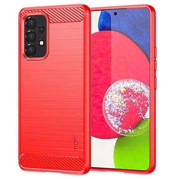 Samsung Galaxy A53 5G Mofi Carbon Fiber TPU-deksel Rød