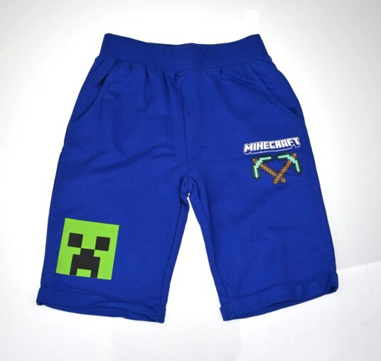 Minecraft Bermuda Shorts Diamond Pickaxes - 128 / 8 år - Barn - 60% bomull/40% polyester