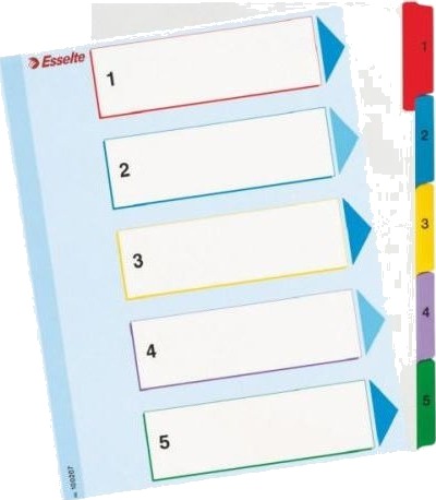 Esselte Skilleark Til Ringperm A4 Mylar Med Beskrivelsesfelt 10K200d