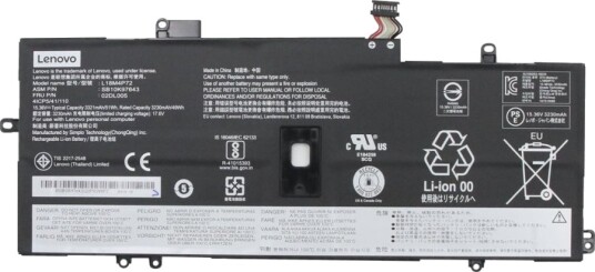Simplo L18m4p72 Batteri Til Bærbar Pc Litiumion 4-Cellers 3321 Mah 51 Wh Fru 02DL005