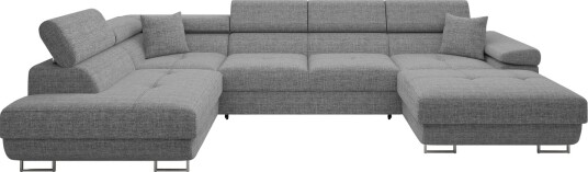 Gabina Sofa med Divan og Sjeselong 4 seter   Grå