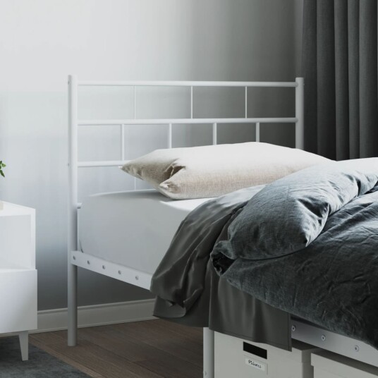 Sengegavl i metall hvit 90 cm 8721012189379