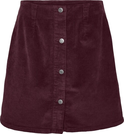 Vero Moda Etta Highrise Short Cord Skater Skirt Burgunder XXL