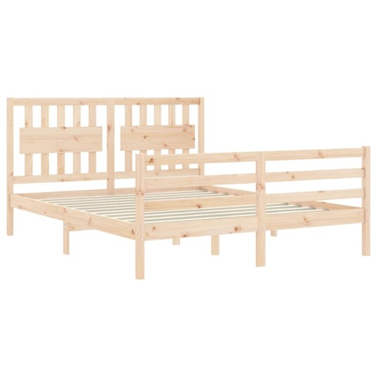 vidaXL Sengeramme med hodegavl 160x200 cm heltre 8720845994914