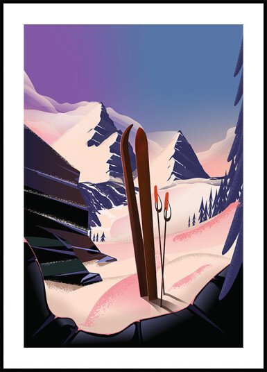 Ski Travel Poster Plakat Plakat / 30x40cm