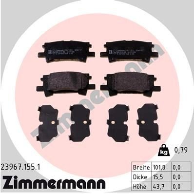 Bremseklosser ZIMMERMANN 23967.155.1 Bremseklosser ZIMMERMANN 23967.155.1