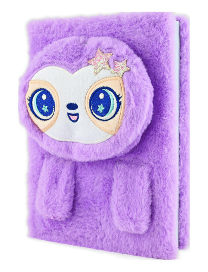 Robetoy Notebook Fluffy Sloth A5 - Purple - ONE SIZE