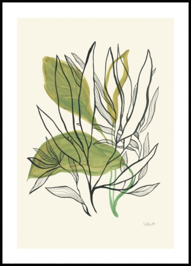Modern Botanical Leaves Plakat / 30x40