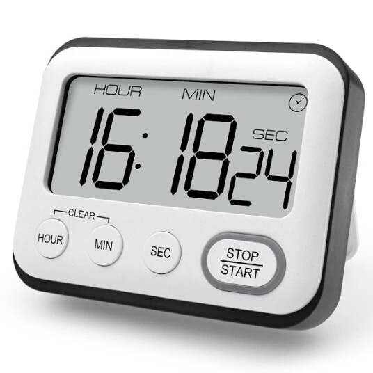 Kjøkken Timer Alarm Klokke Multifunksjonell Digital Matlaging Timer med Stor LCD skjerm Magnetisk Stoppeklokke Timer med Klokke Alarm Klokke Magnet Svart