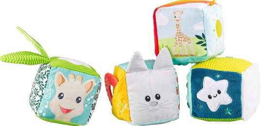 VULLI Sophie la Girafe® aktivitetsleke / 4 kuber VULLI Sophie la Girafe® aktivitetsleke / 4 kuber