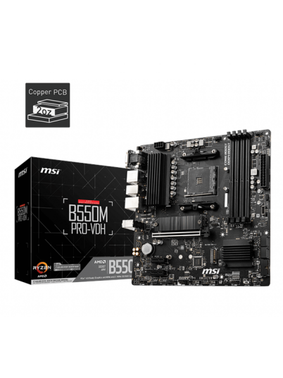 MSI B550M PRO-VDH Micro ATX Hovedkort for AMD AM4 med DDR4 og HDMI MSI B550M PRO-VDH Micro ATX Hovedkort for AMD AM4 med DDR4 og HDMI