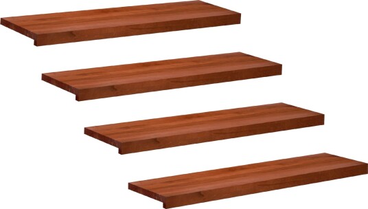 vidaXL Trappetrinn 4 stk. 100 x 30 x 2 cm Brun Massiv bøketre
