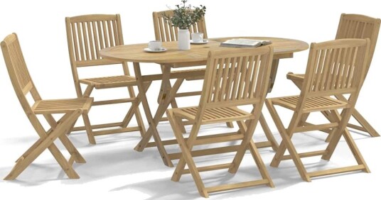 vidaXL Klappstoler 6 stk 48,5x57x90 cm heltre akasie