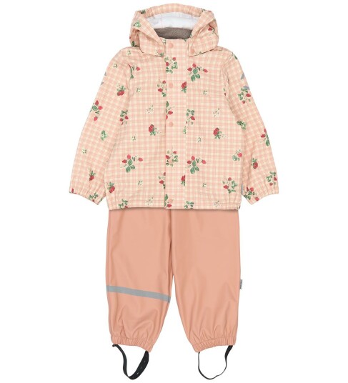 Mikk line Pu Rain Set Aop W. Susp/104 Pink 104